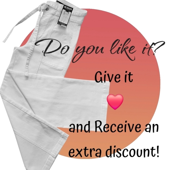 Hudson Jeans Women Wide-Led White Pants Premium Stretch Denim in Trendy Size 8 - Picture 13 of 13